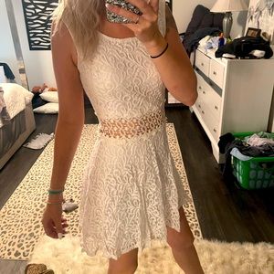 White Lace Summer Cutout Dress